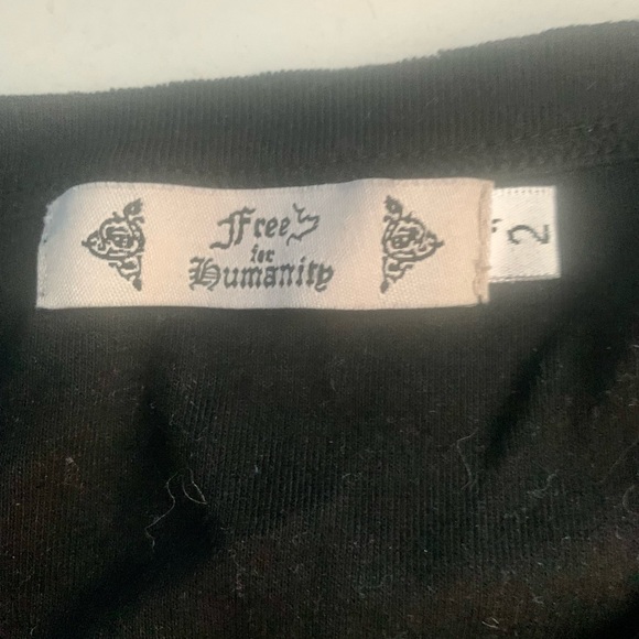 Free For Humanity Y2K Bling T-Shirt Motorcycle Size 2 Medium - Picture 5 of 8